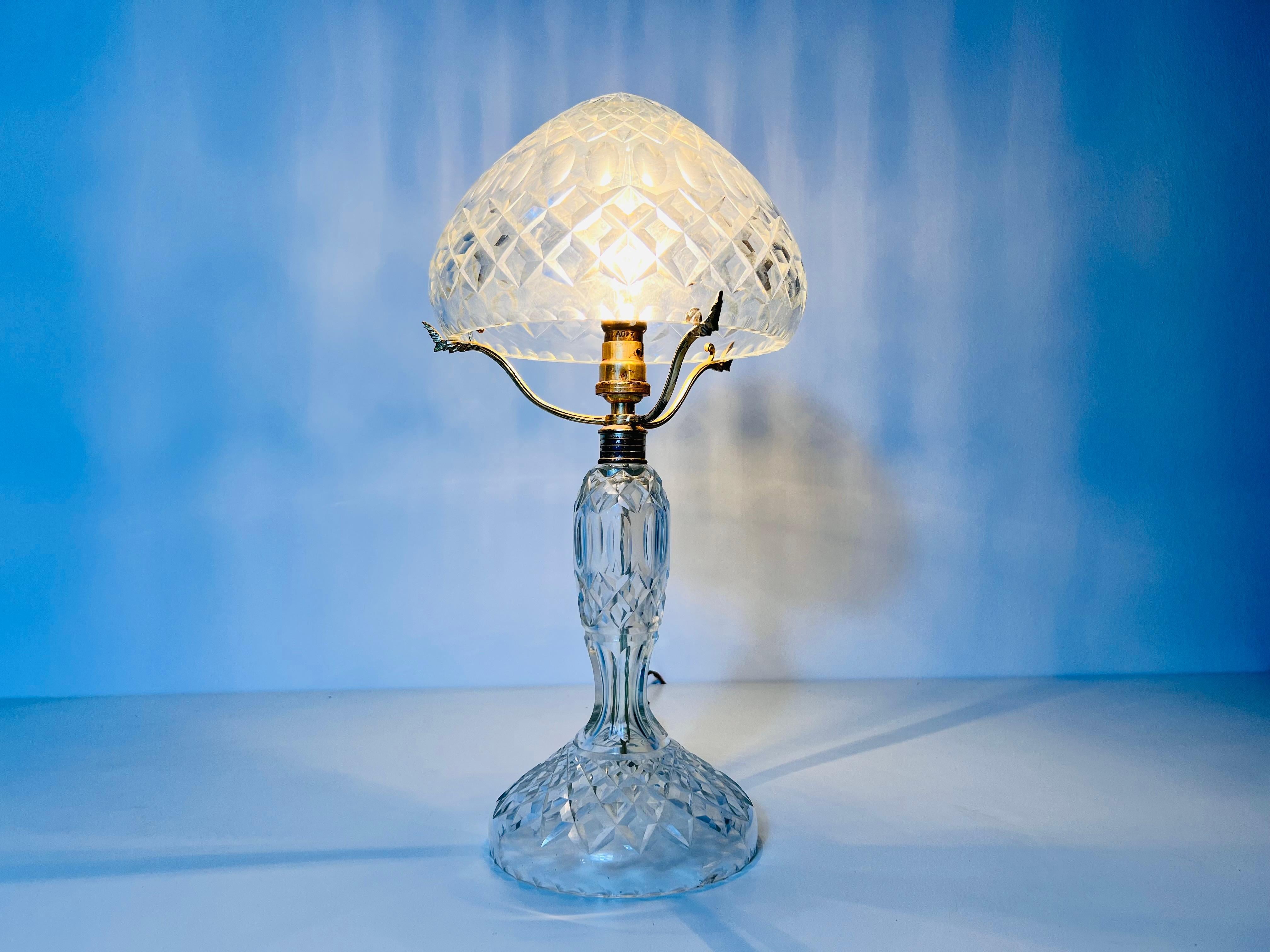 Lámpara de mesa de cristal Art Decó, Alemania, años 40 en venta 3