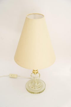 Art Deco Glass table lamp with fabric shade around 1920s