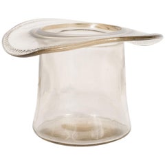 Art Deco Glass Top Hat Ice Bucket