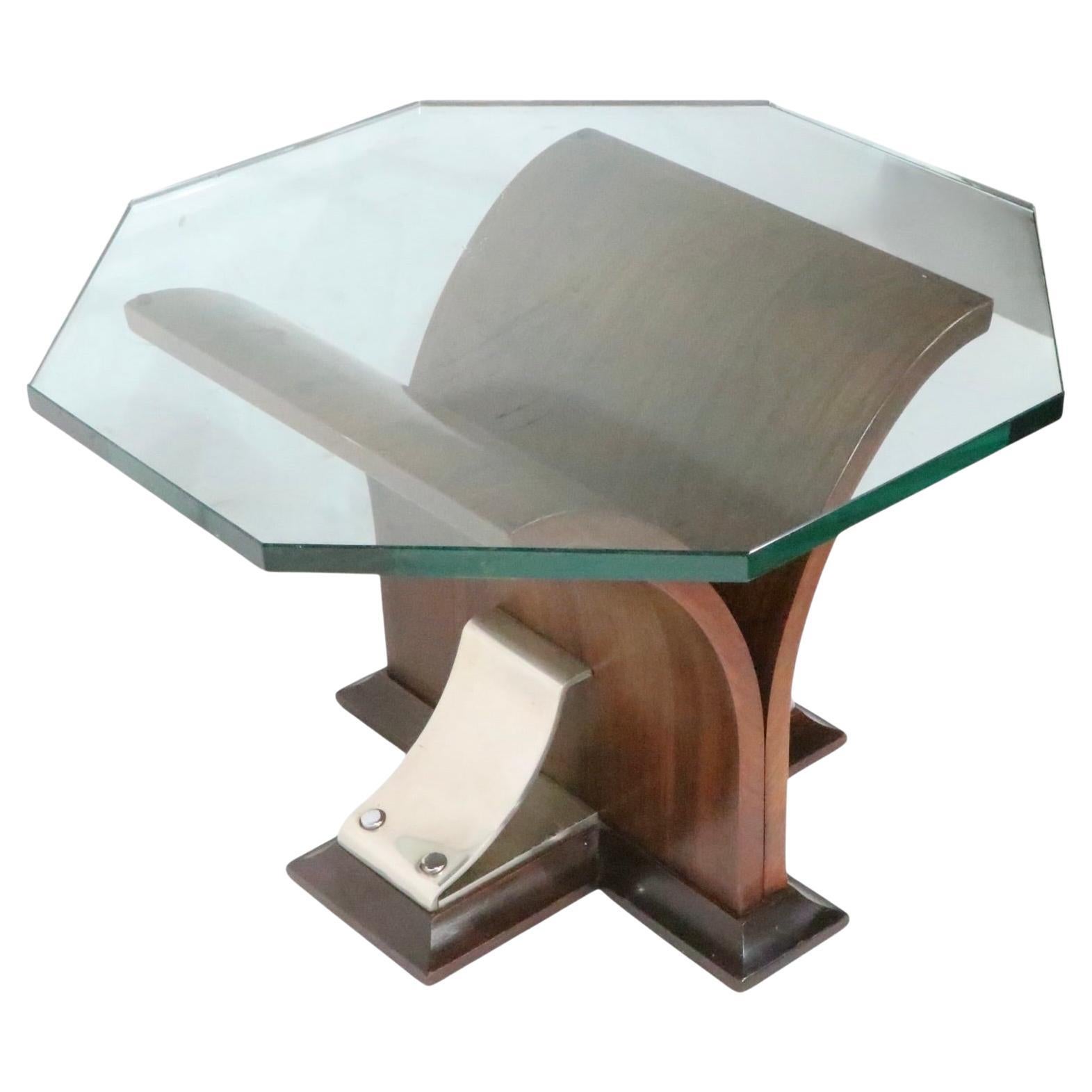 Tavolino con piano in vetro Art Deco di Gordons Inc. Mobili di pregio, anni 1933/40 ca. in vendita