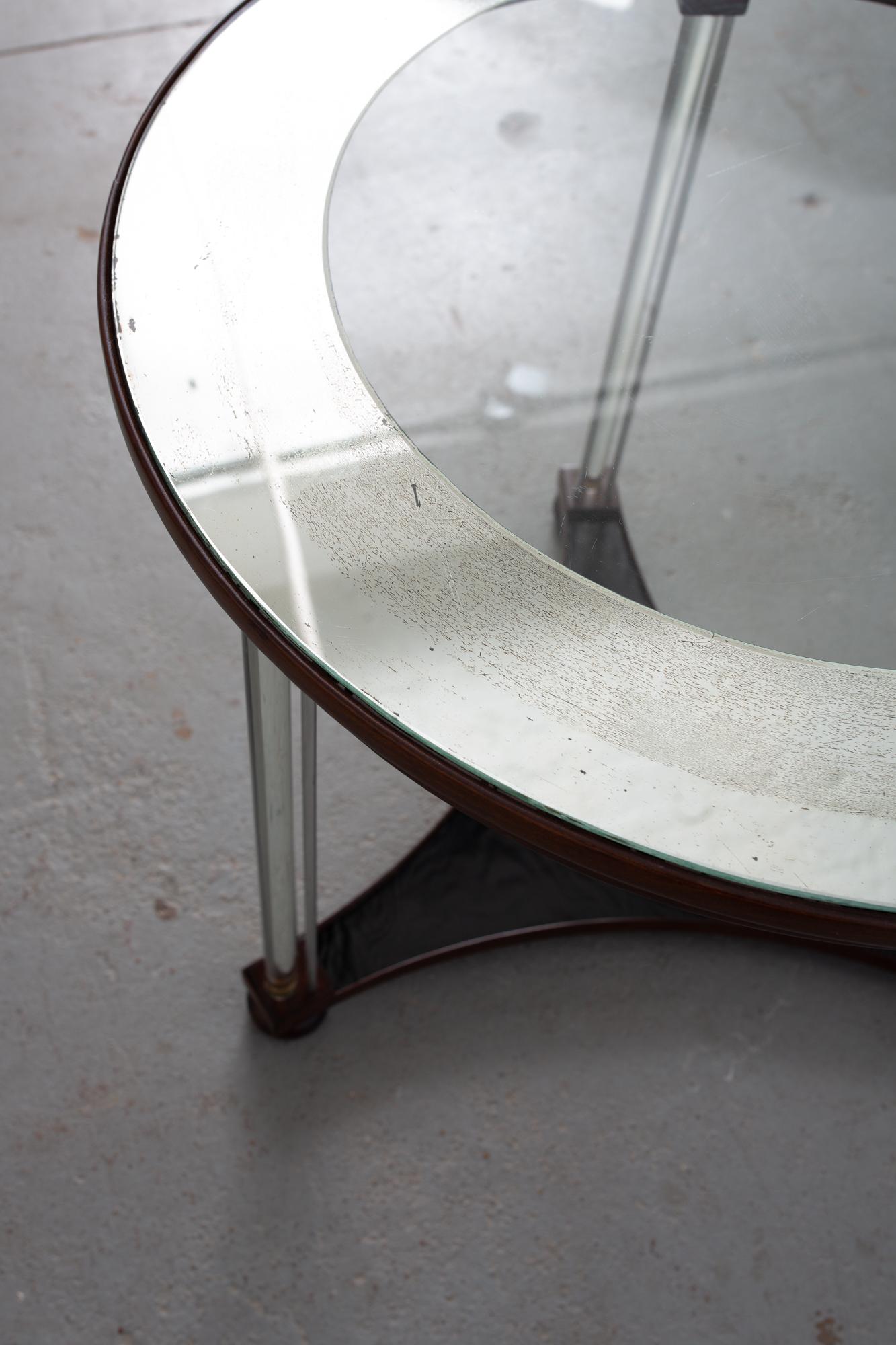 Art Deco Glass Top Table with Glass Legs For Sale 6