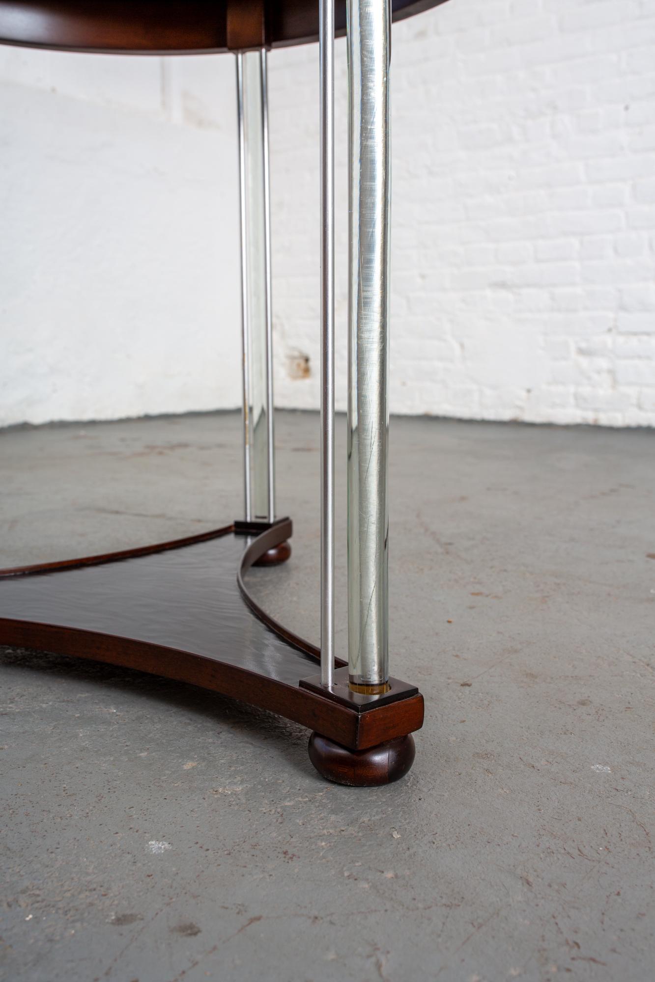 Art Deco Glass Top Table with Glass Legs For Sale 3