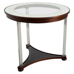 Art Deco Glass Top Table with Glass Legs