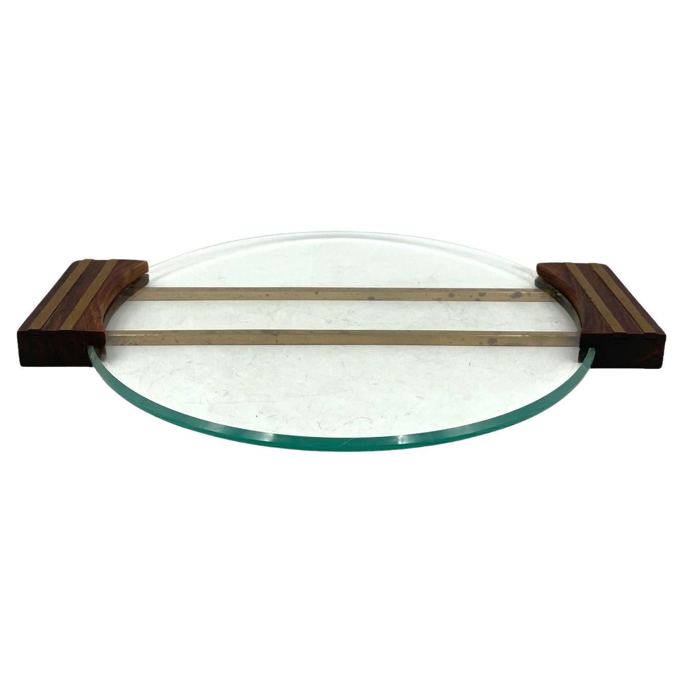 Art deco glass tray, France 1930s For Sale
