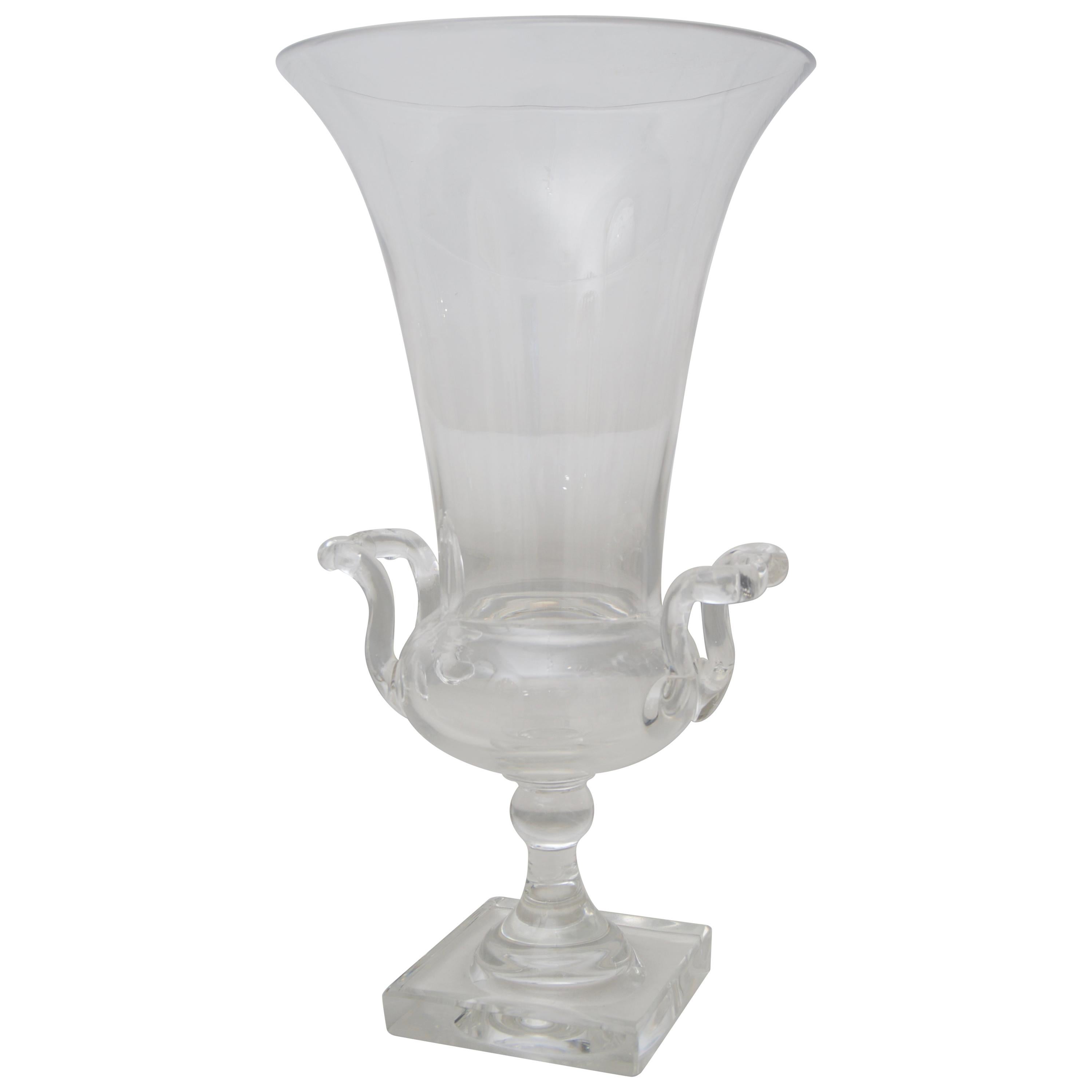 Art Deco Glass Trophy Vase For Sale