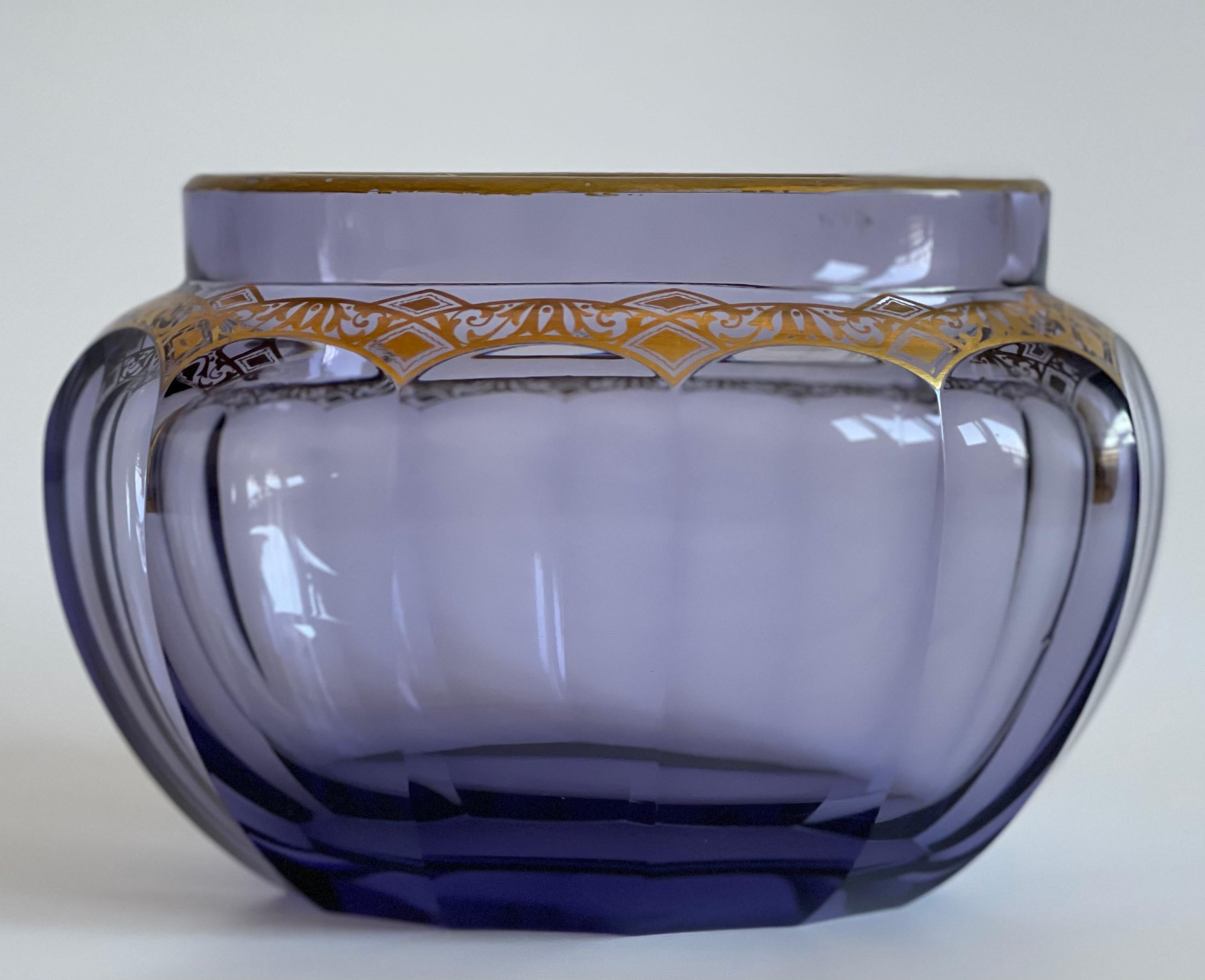 Art déco Ensemble vase et bol en verre Art Dco, annes 1930 en vente