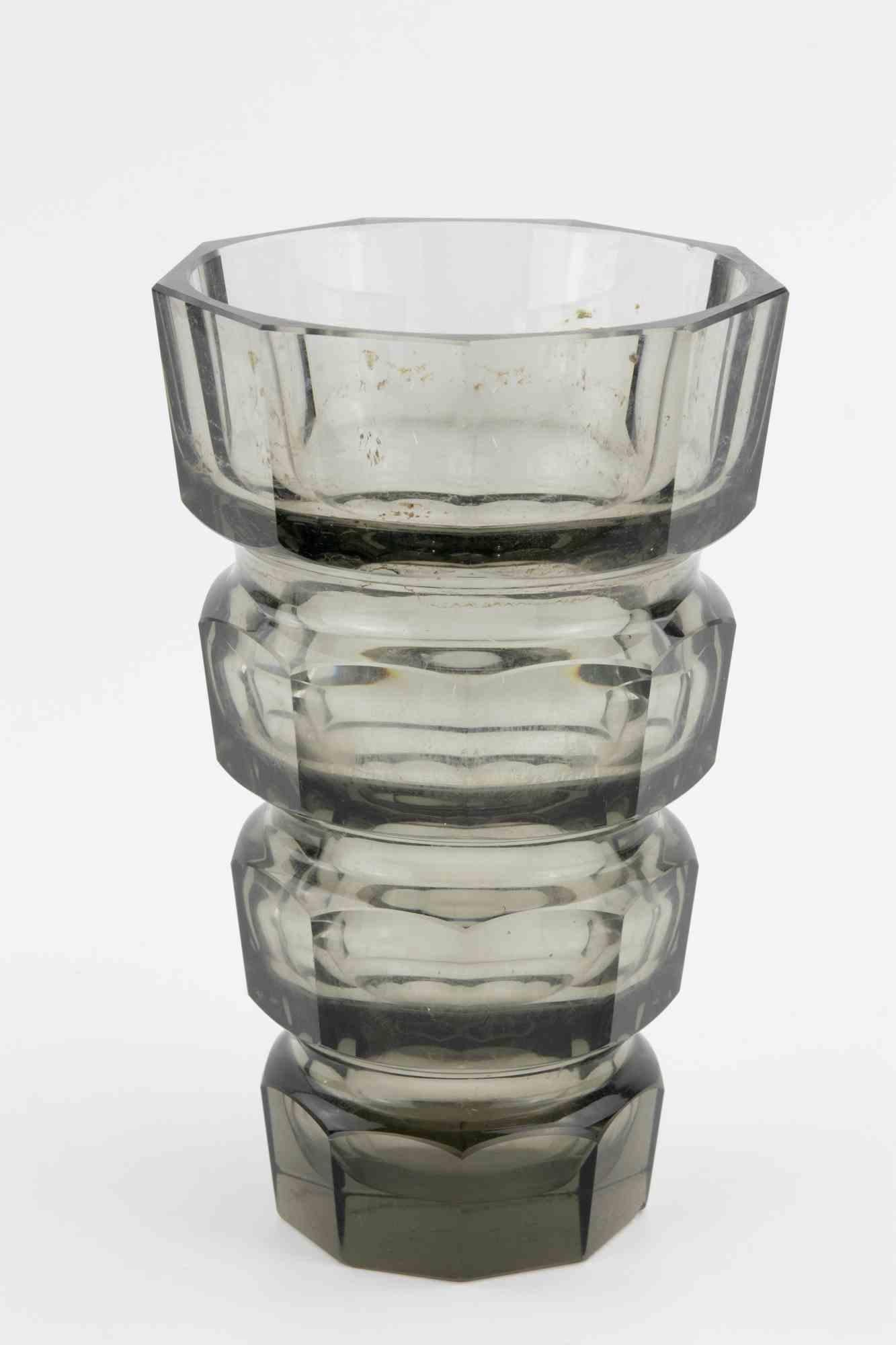 Art Deco Glass Vase attr. to Josef Hoffman for Moser, 1930s In Good Condition For Sale In Roma, IT