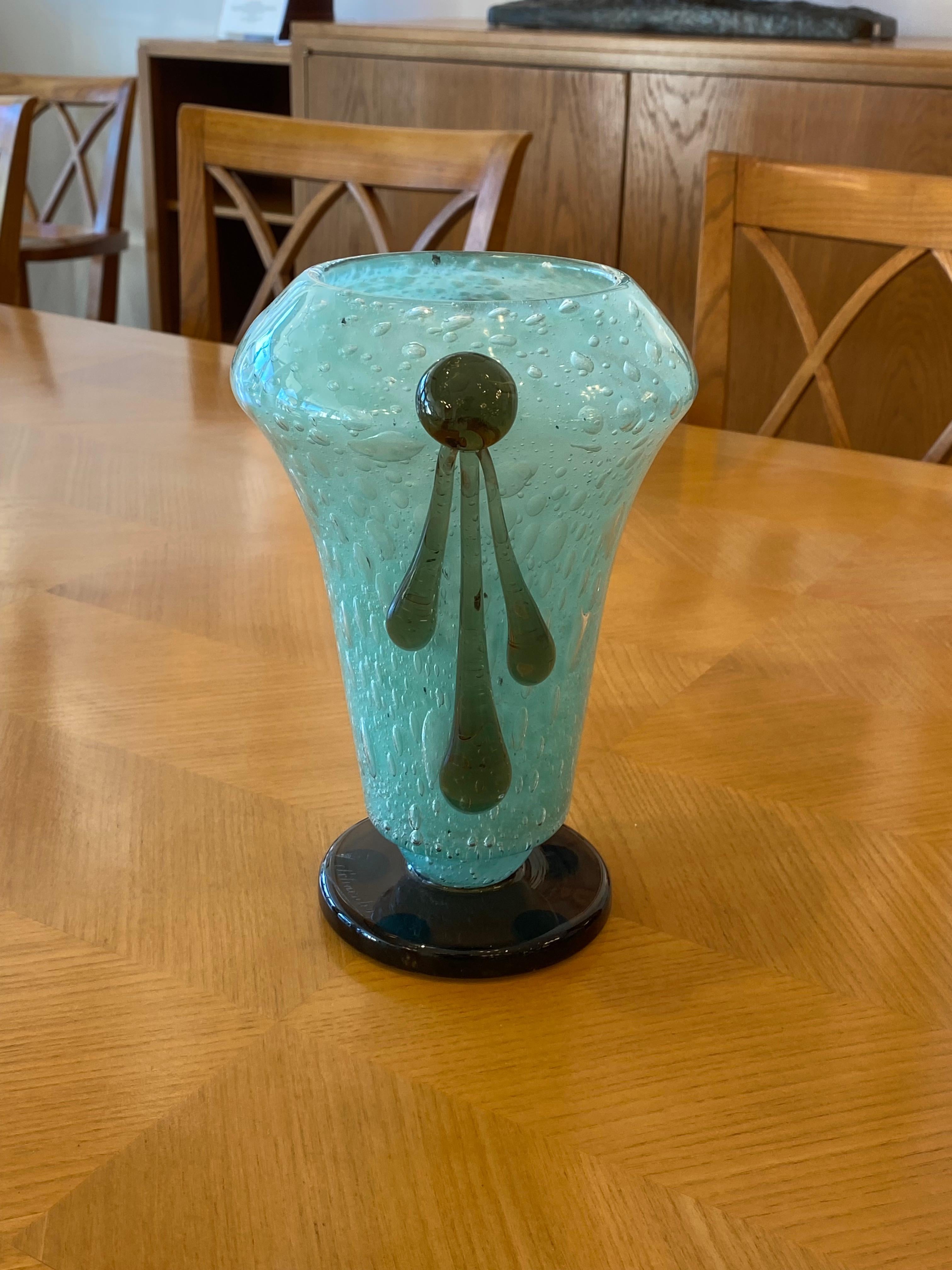 Art Deco Glass Vase by Charles Schneider In Good Condition In Miami, FL