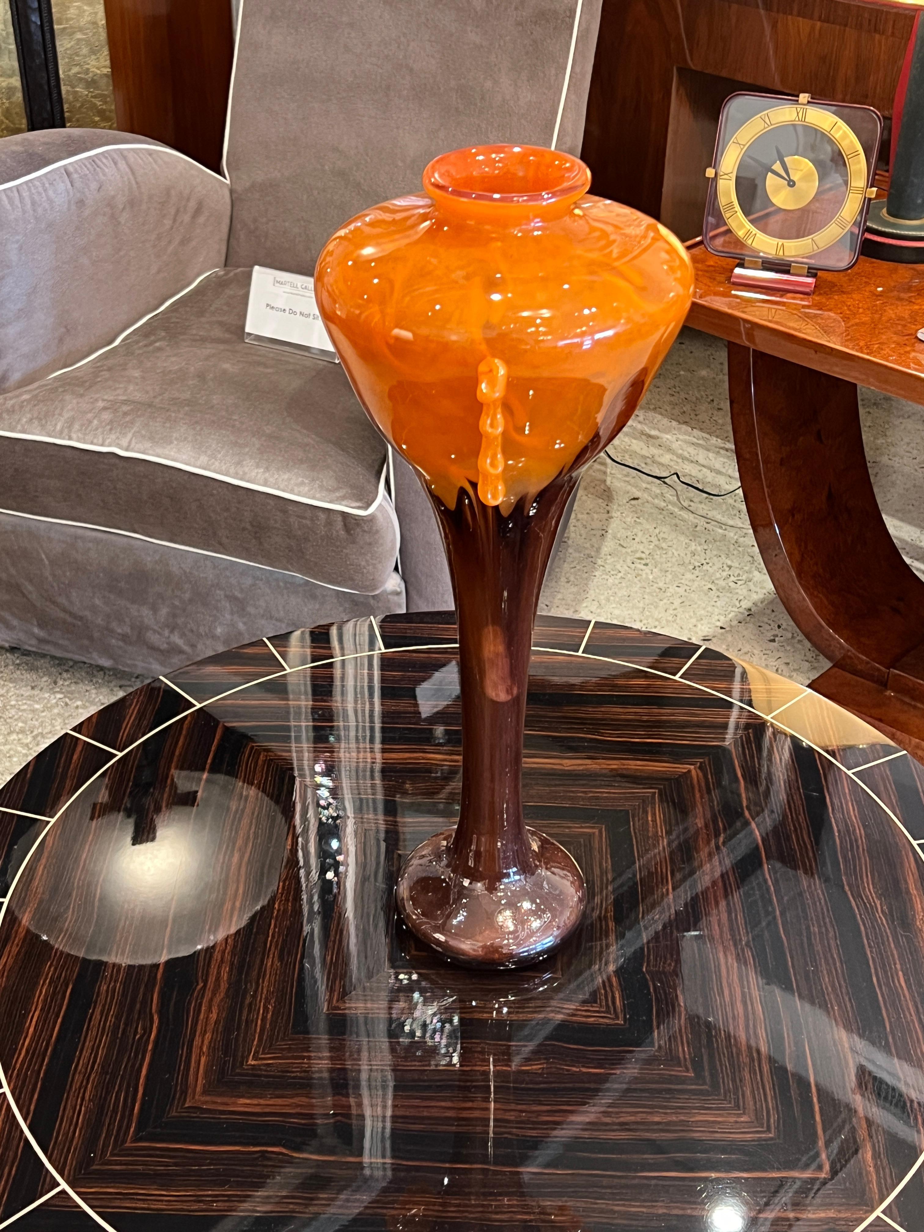 20ième siècle Vase en verre Art Déco de Charles Schneider en vente