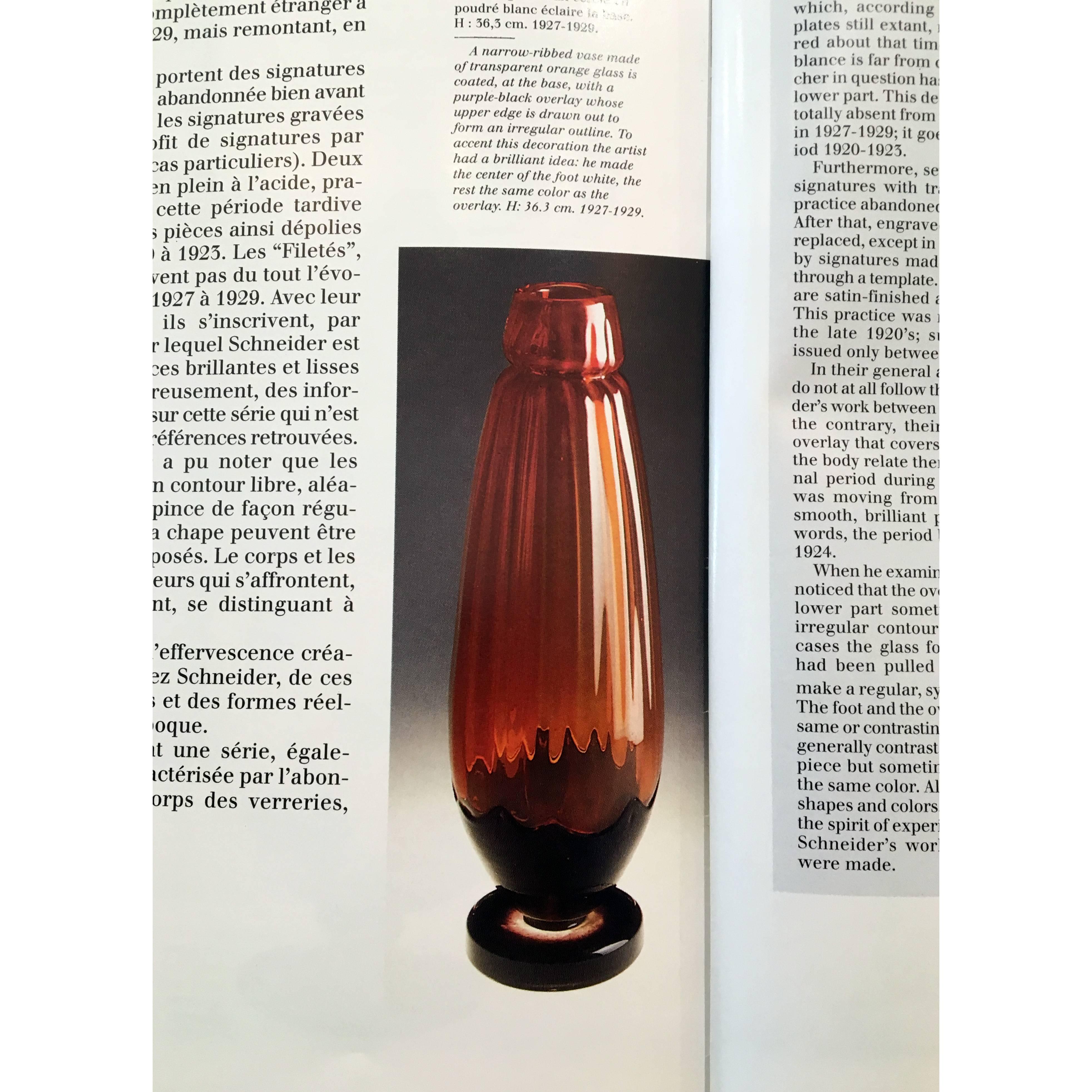 Art Glass Art Deco Glass Vase by Charles Schneider For Sale