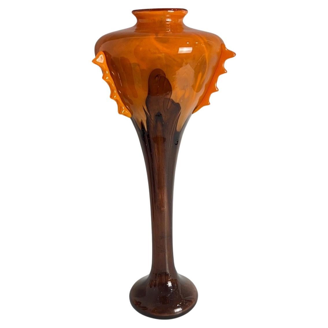 Vase aus Glas im Art déco-Stil von Charles Schneider im Angebot