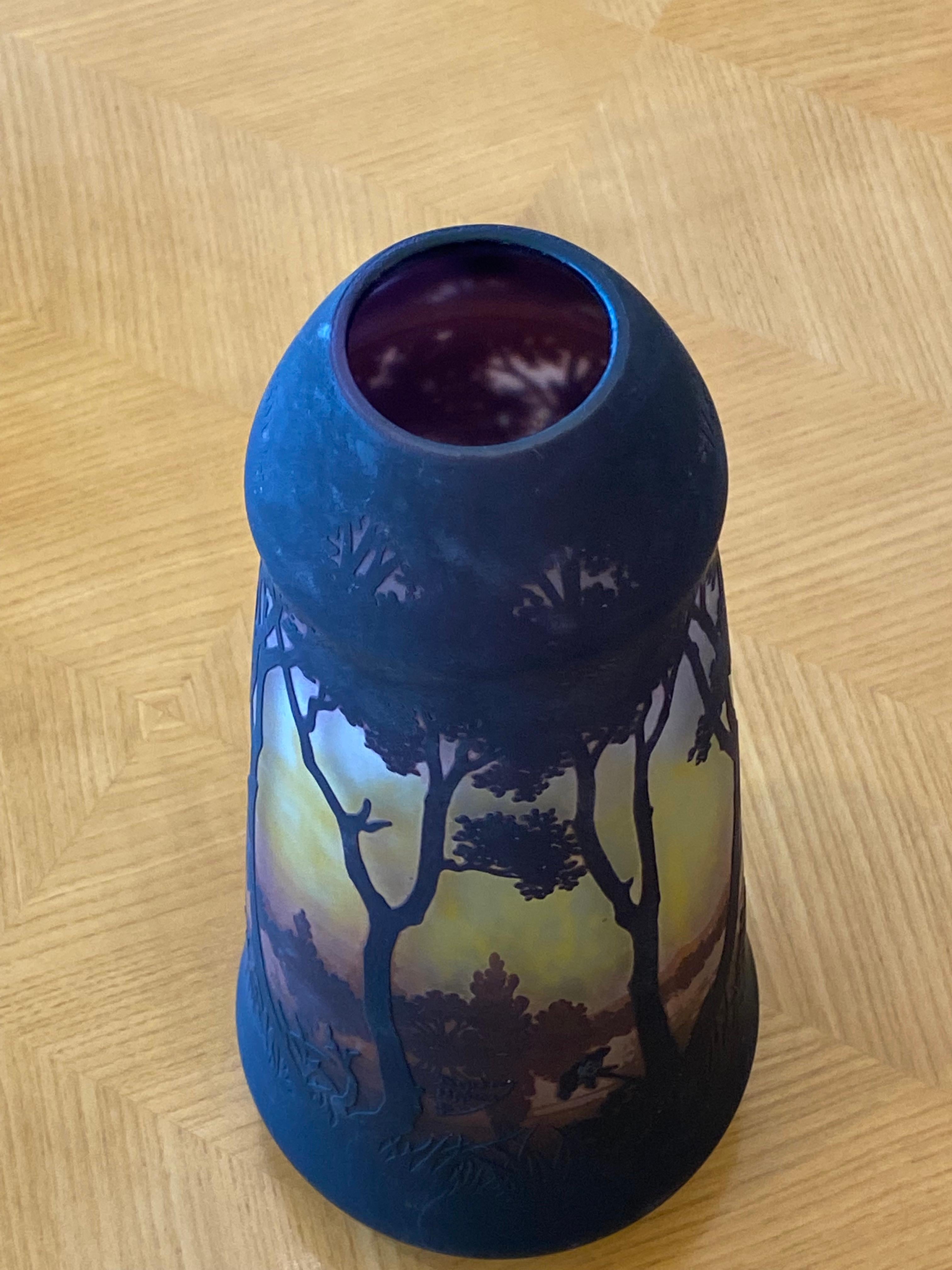 French Art Deco Glass Vase by Daum-Nancy