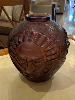 Art Deco Glass Vase by David Gueron Degue