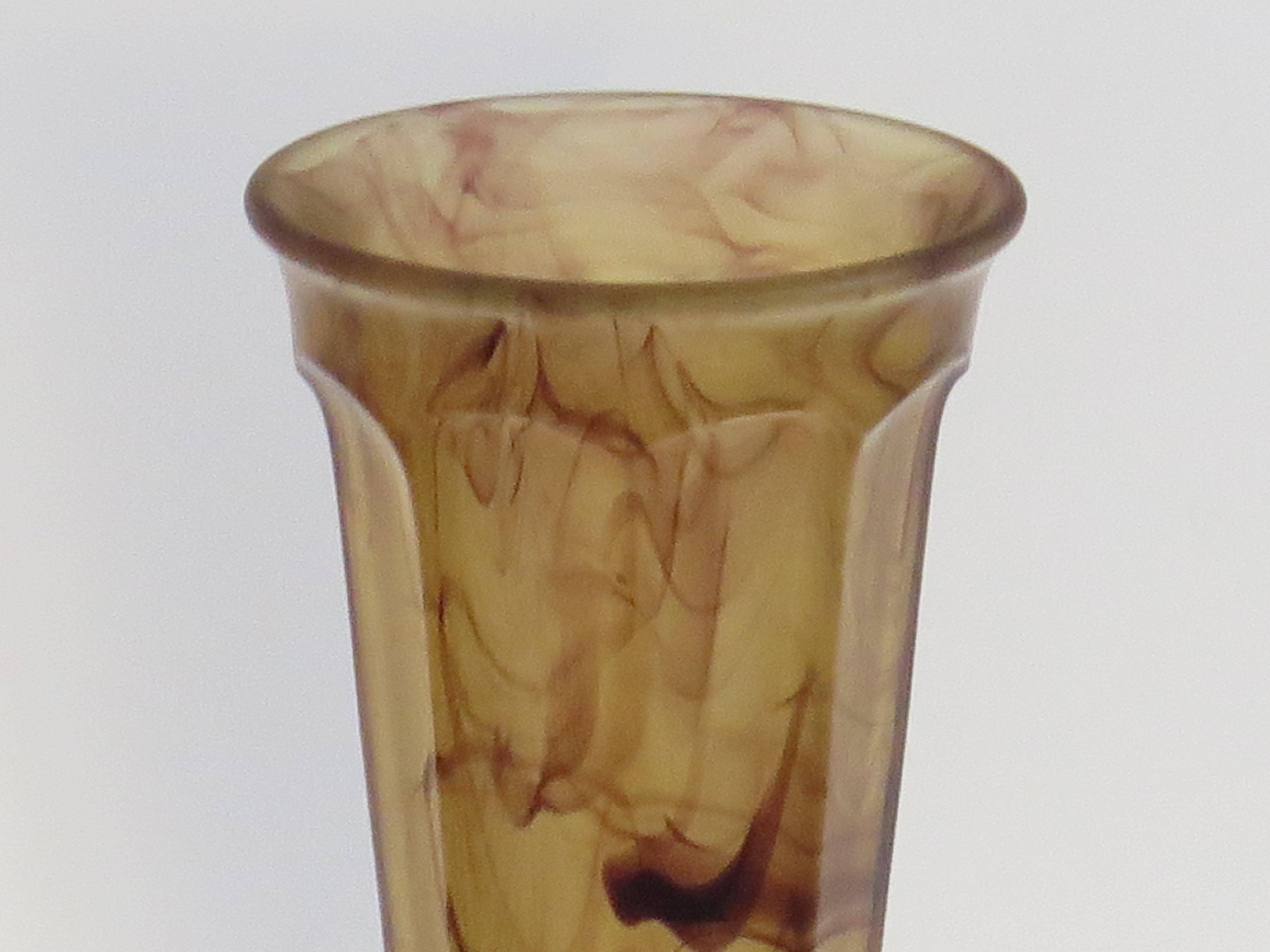 Vaso in vetro Art Deco di George Davidson in vetro Amber Cloud, circa 1930 in vendita 3