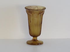 Art Deco Glass Vase by George Davidson in Amber Cloud Glass, Circa 1930s