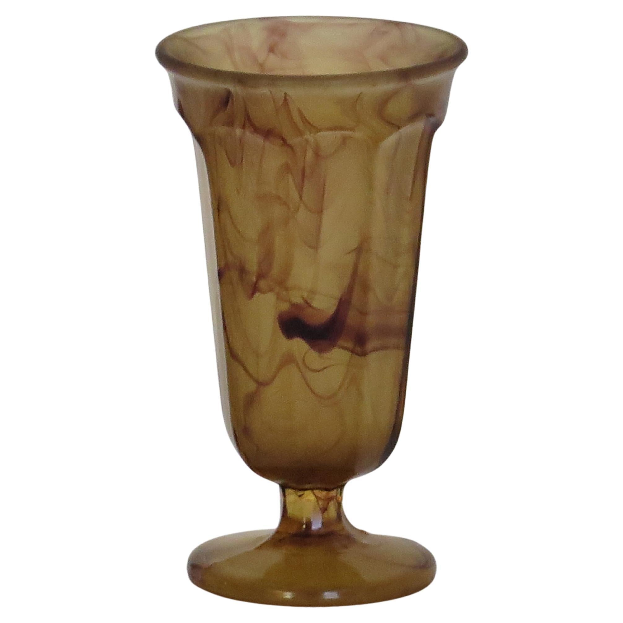 Vaso in vetro Art Deco di George Davidson in vetro Amber Cloud, circa 1930