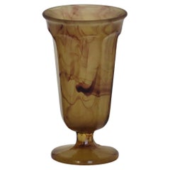 Vaso in vetro Art Deco di George Davidson in vetro Amber Cloud, circa 1930