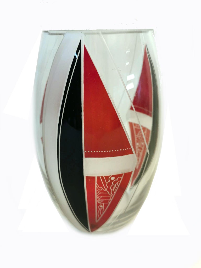 Art Deco Glass Vase by Karl Palda at 1stDibs | karl palda glass