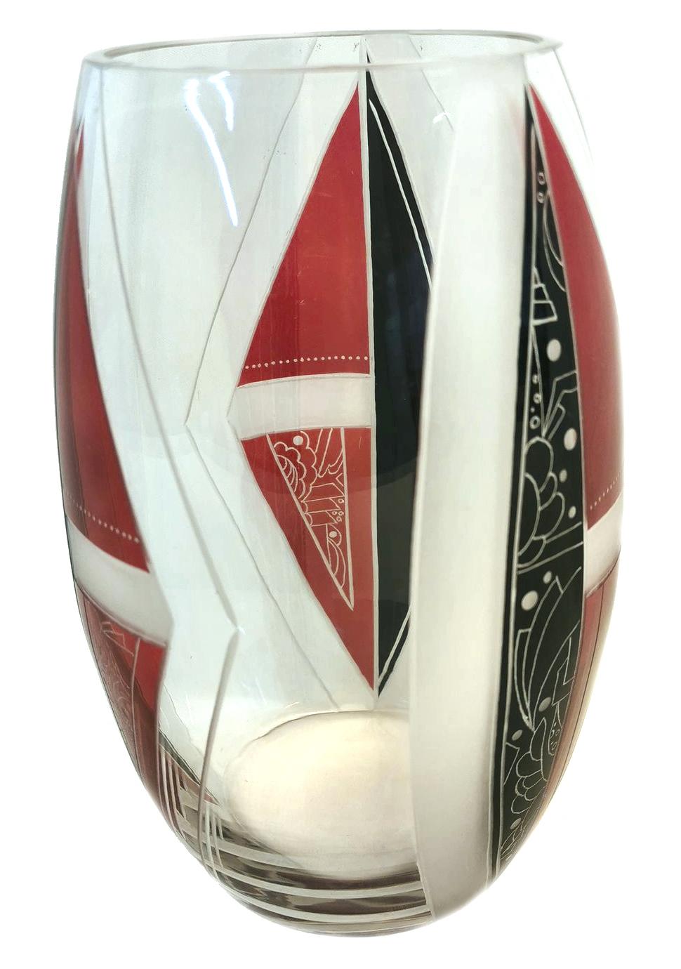 20th Century Art Deco Glass Vase by Karl Palda