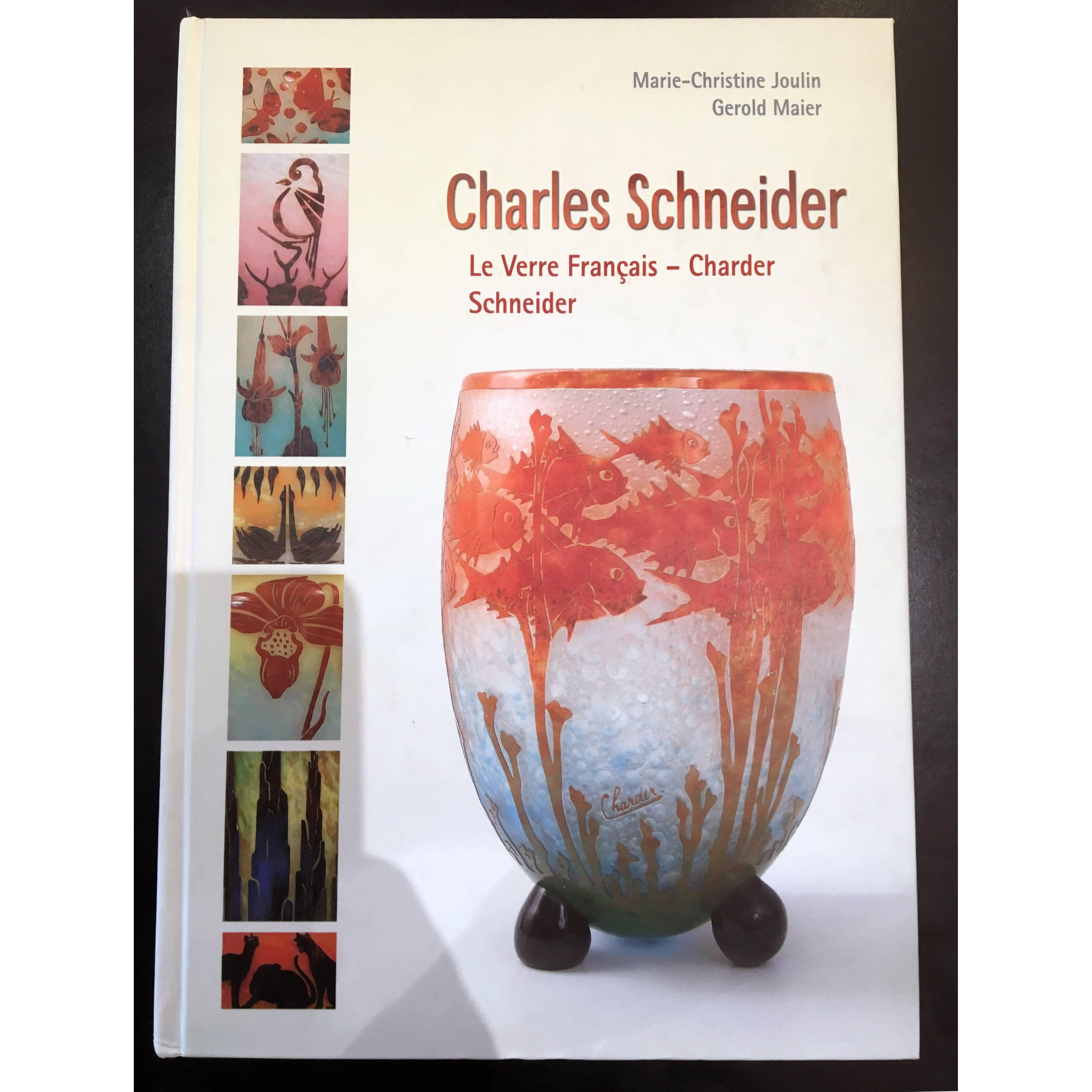 Etched Art Deco Glass Vase by Le Verre Francais, Charles Schneider