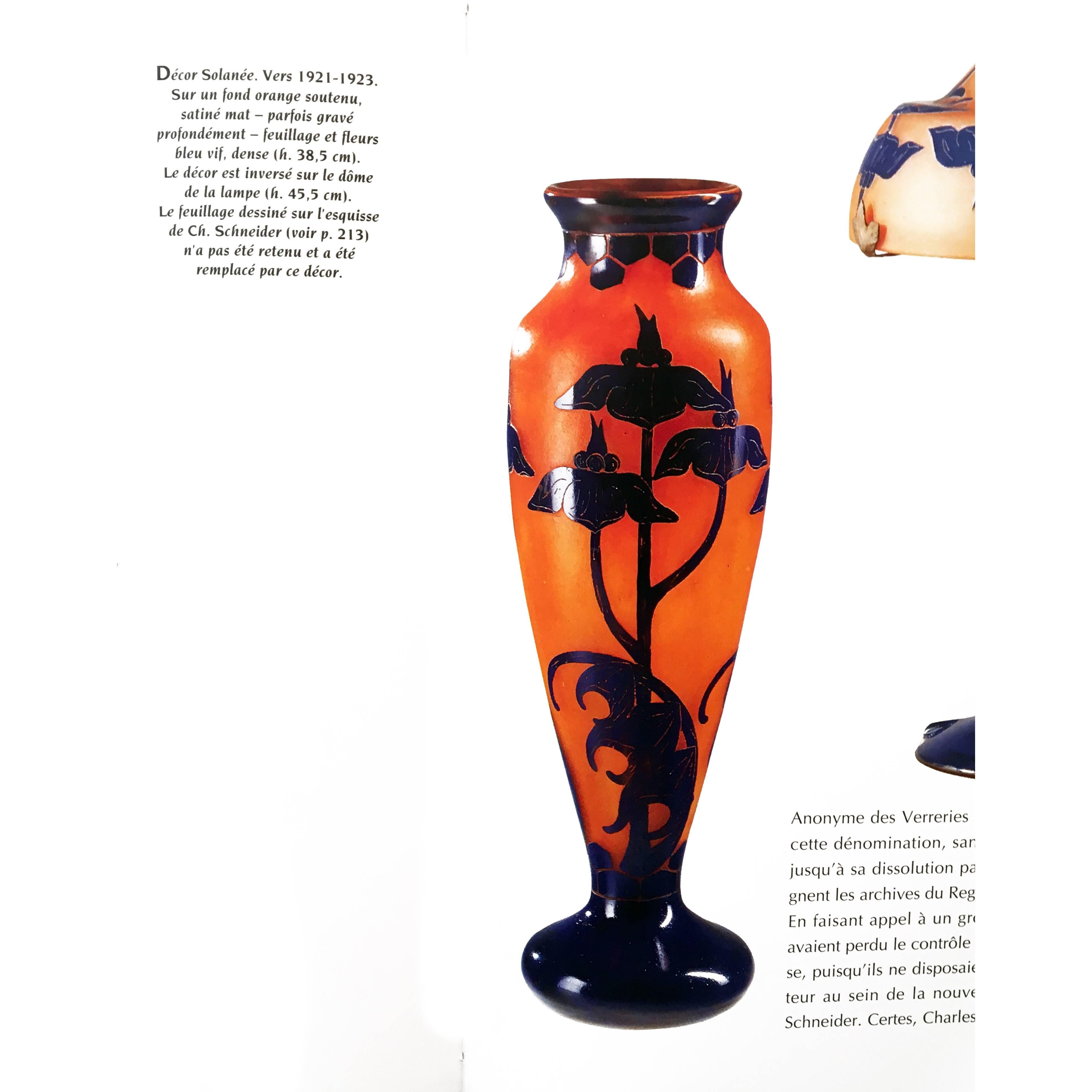 Early 20th Century Art Deco Glass Vase by Le Verre Francais - Schneider 