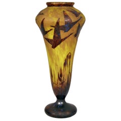 Art Deco Glass Vase by Le Verre Francais, Schneider