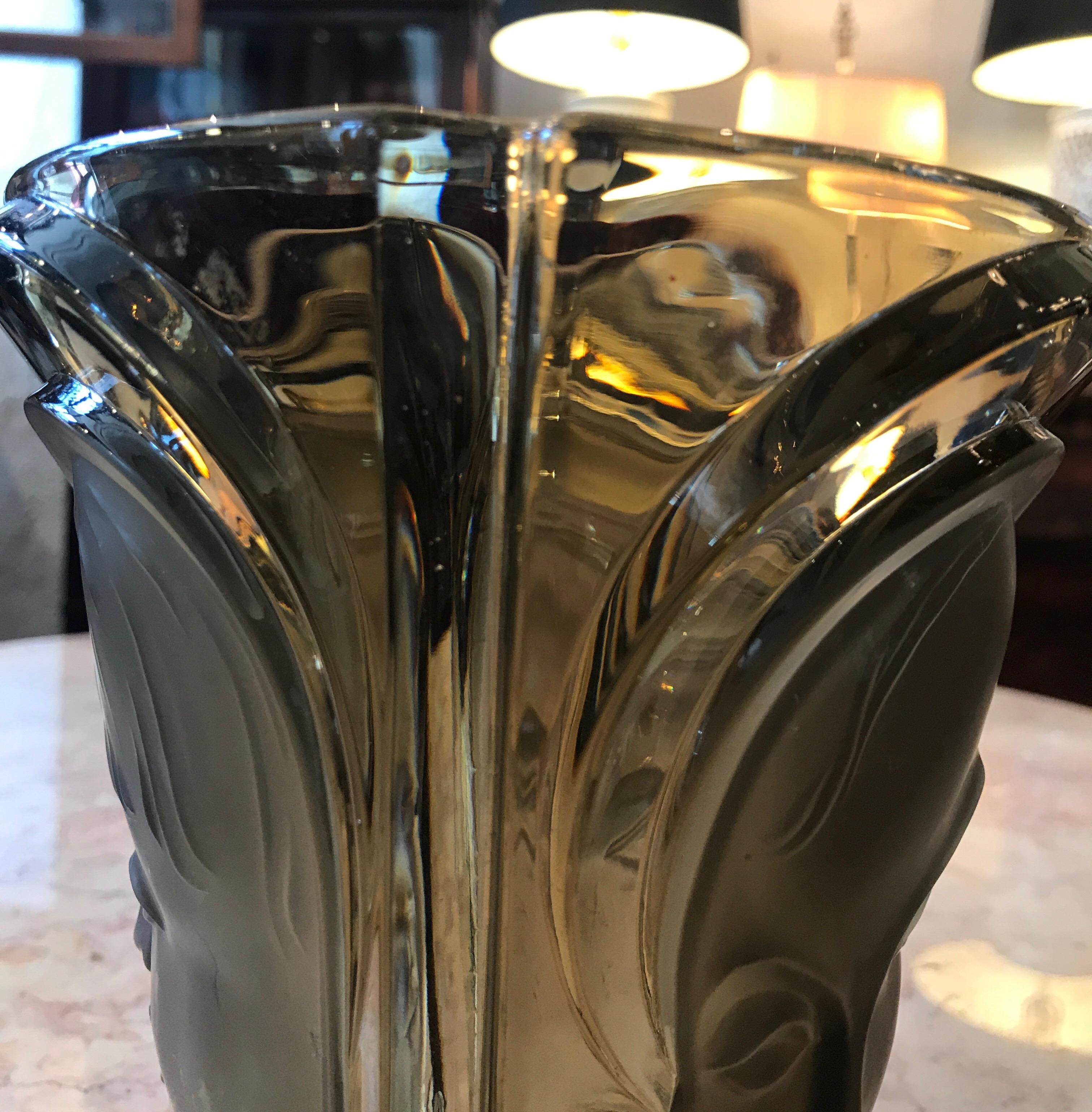 Art Glass Art Deco Glass Vase by Ogetti