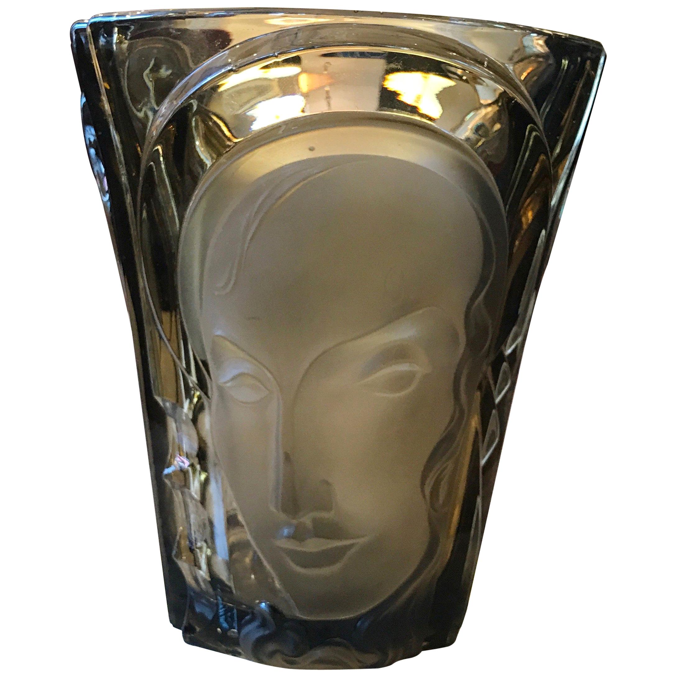 Art Deco Glass Vase by Walther & Sohne