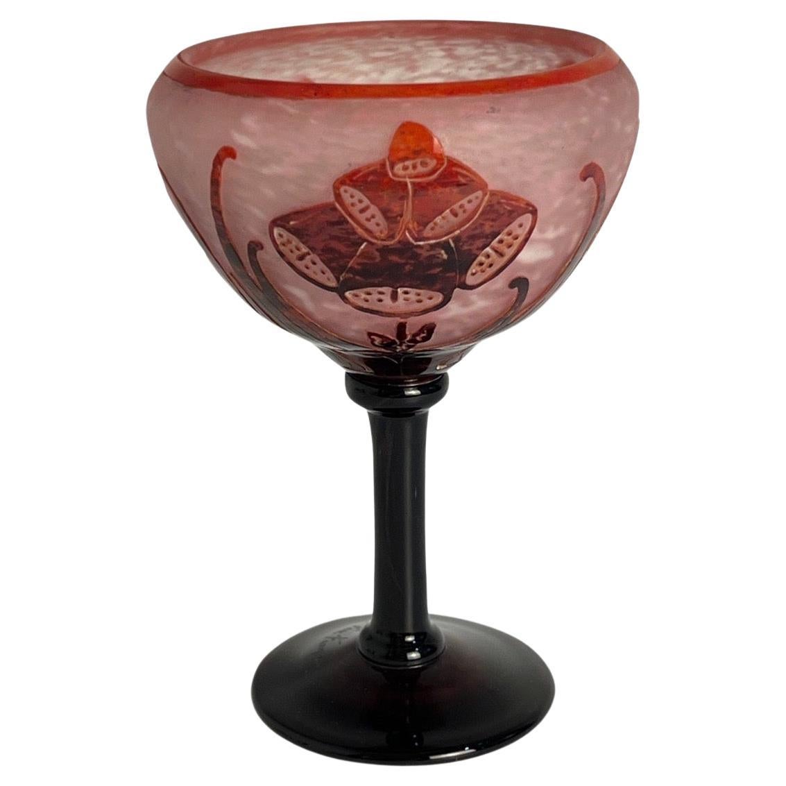 Art Deco Glass Vase "Digitale" by Le Verre Francais For Sale