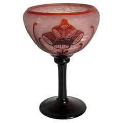 Vintage Art Deco Glass Vase "Digitale" by Le Verre Francais