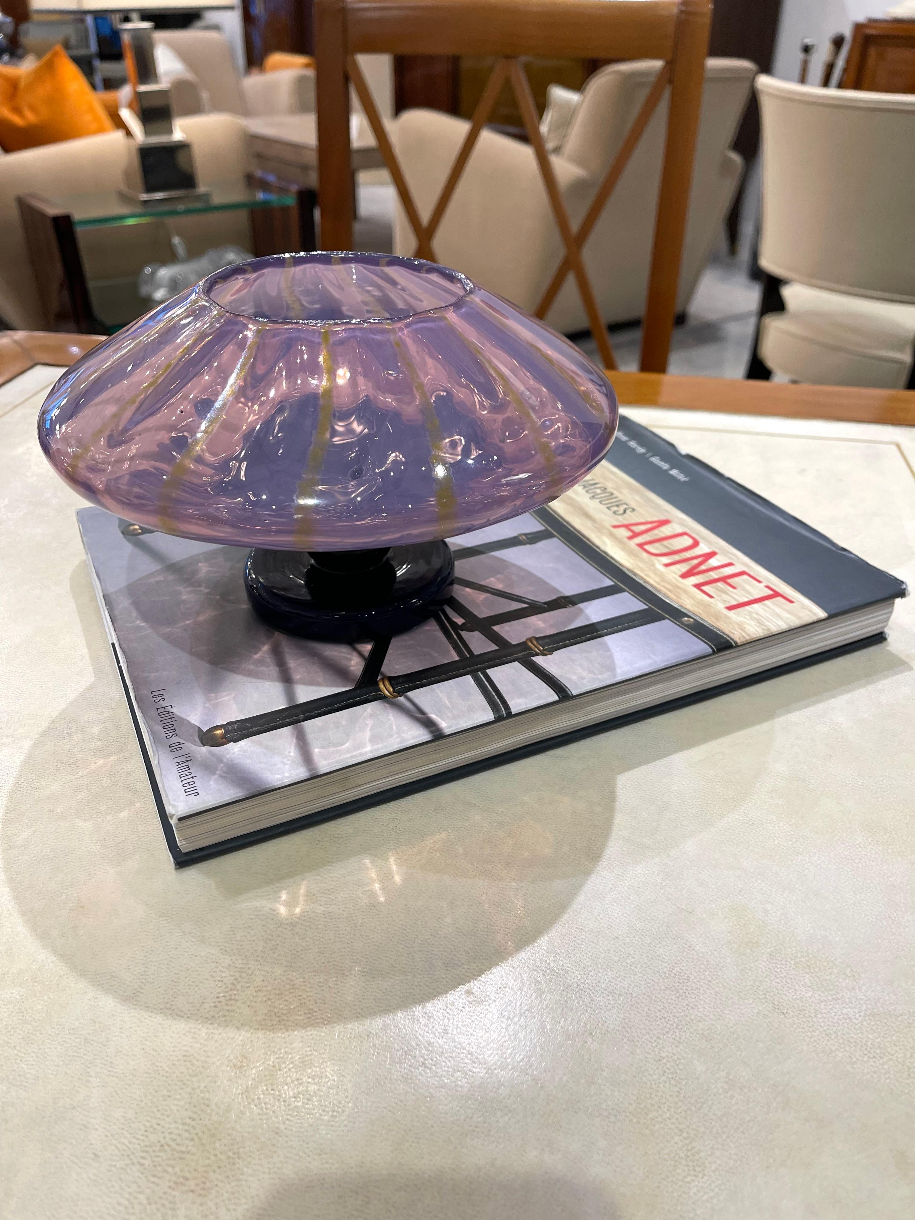 An Art Deco glass vase in a light purple glass by Charles Schneider 