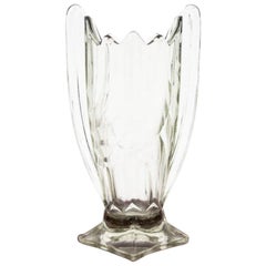 Art Deco Glass Vase, Huta Hortensja, Poland, 1960s
