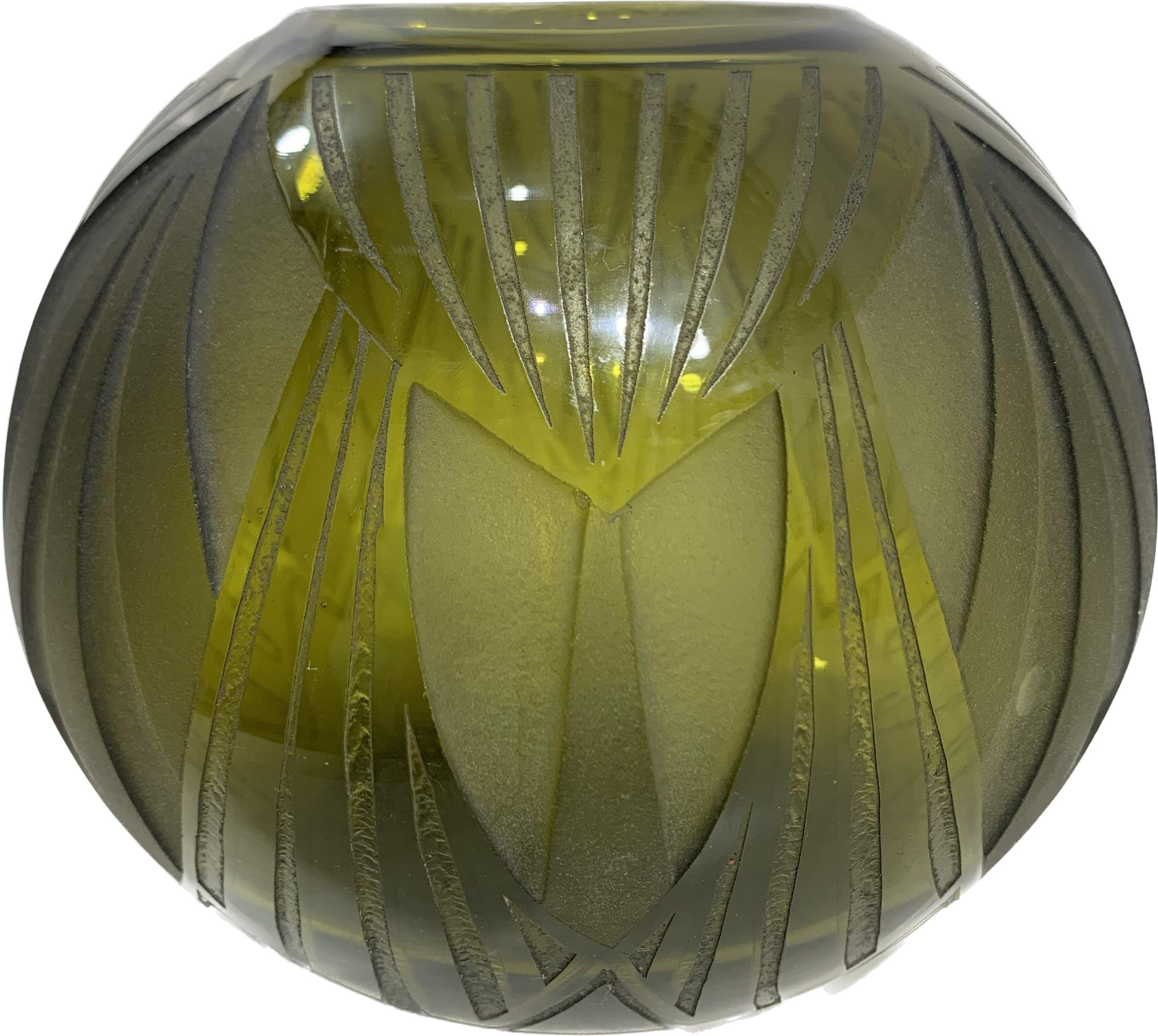 Sablé Vase en verre Art Déco signé L GRAS   en vente