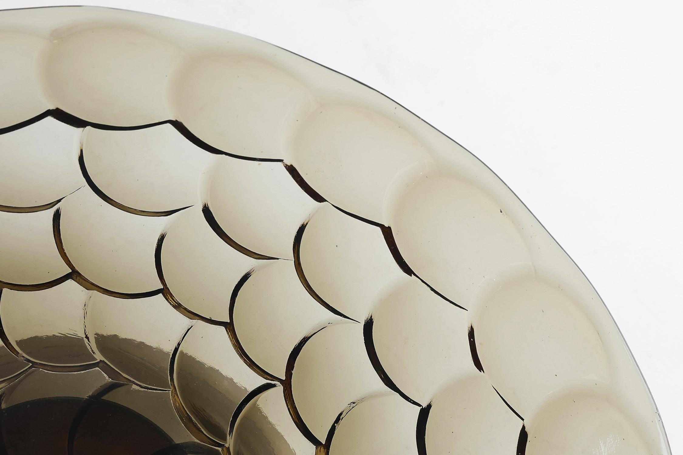 Art Deco Obstschale aus Glas, Holz und Metall, Frankreich, 1940er Jahre im Angebot 3