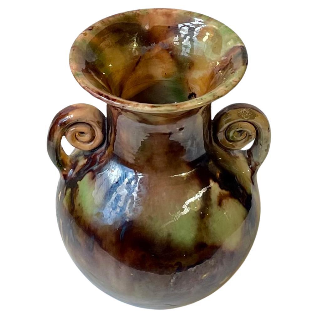 Art Deco Glaze Pottery Camouflage Vase By Michael Andersen & Son