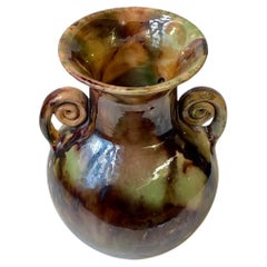 Antique Art Deco Glaze Pottery Camouflage Vase By Michael Andersen & Son