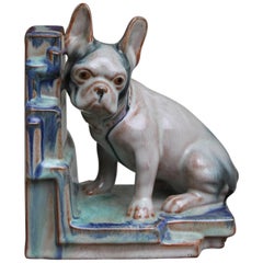 Art Deco Glazed Bulldog Figurine, Bookend