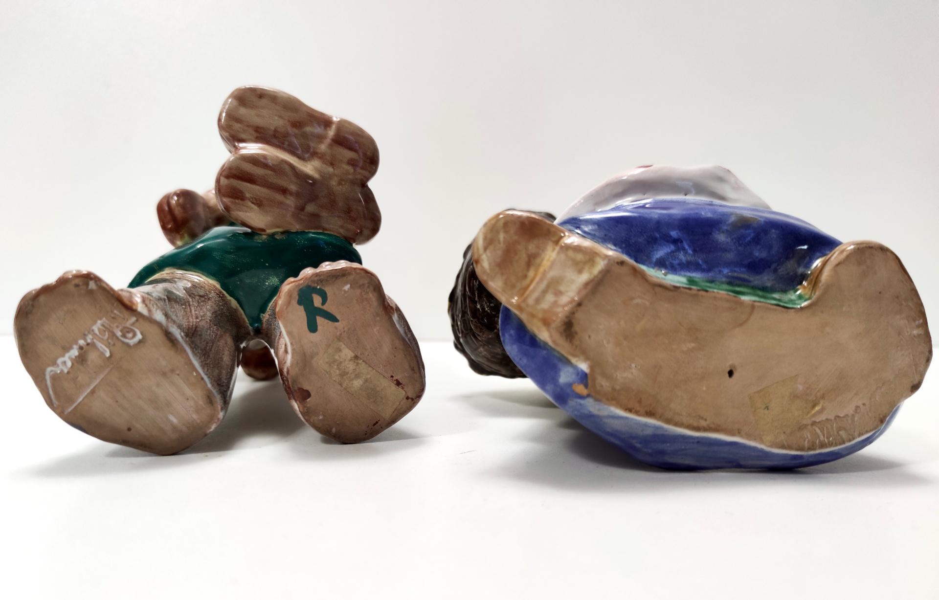 Paire de figurines Art Déco en céramique émaillée de la hongroise Maria Rahmer en vente 7