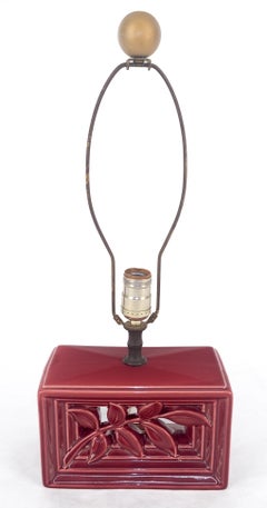 Art Deco Glazed Ceramic Pierced Table Lamp c.1930s MINT