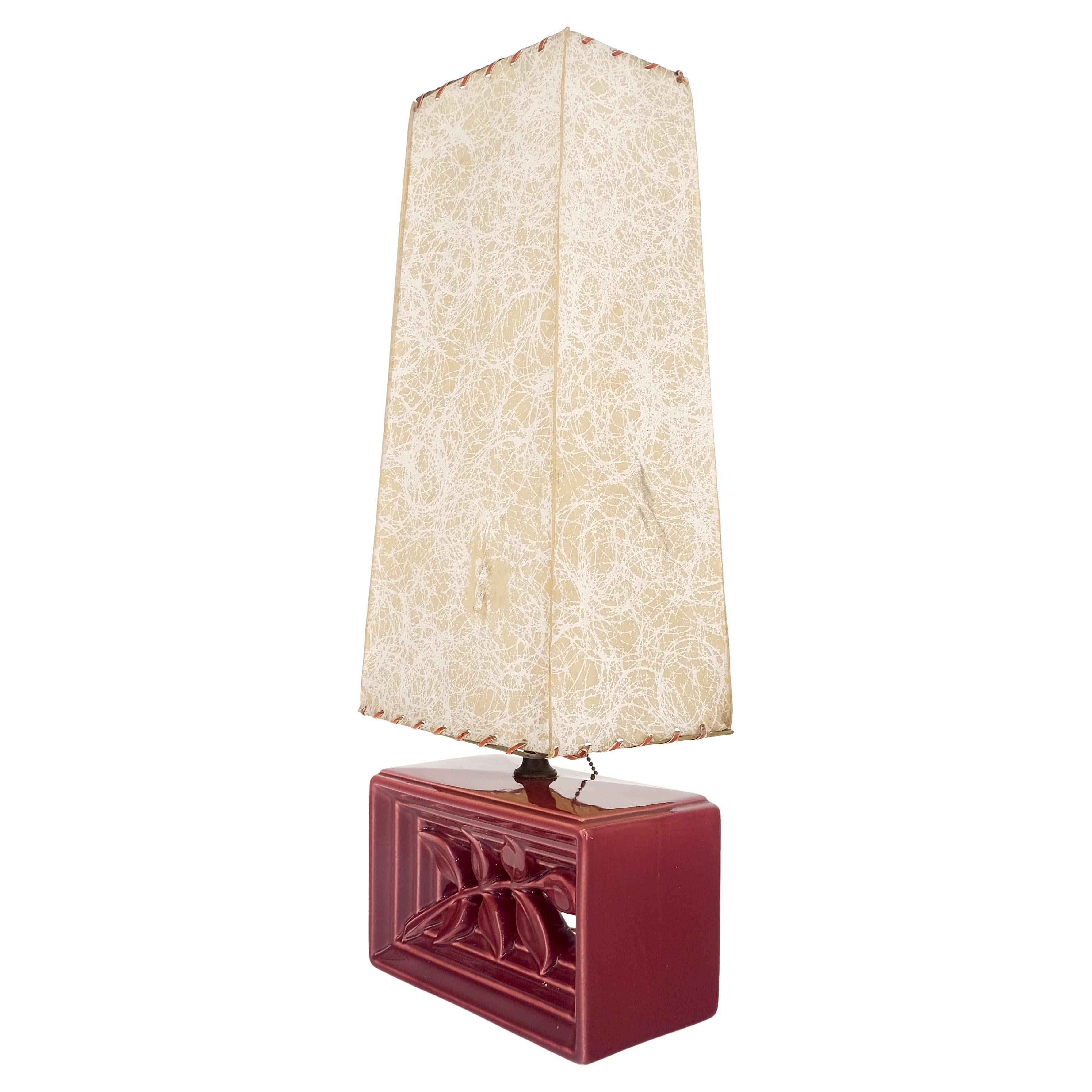 Art Deco Glazed Ceramic Pierced Table Lamp c.1930s MINT For Sale