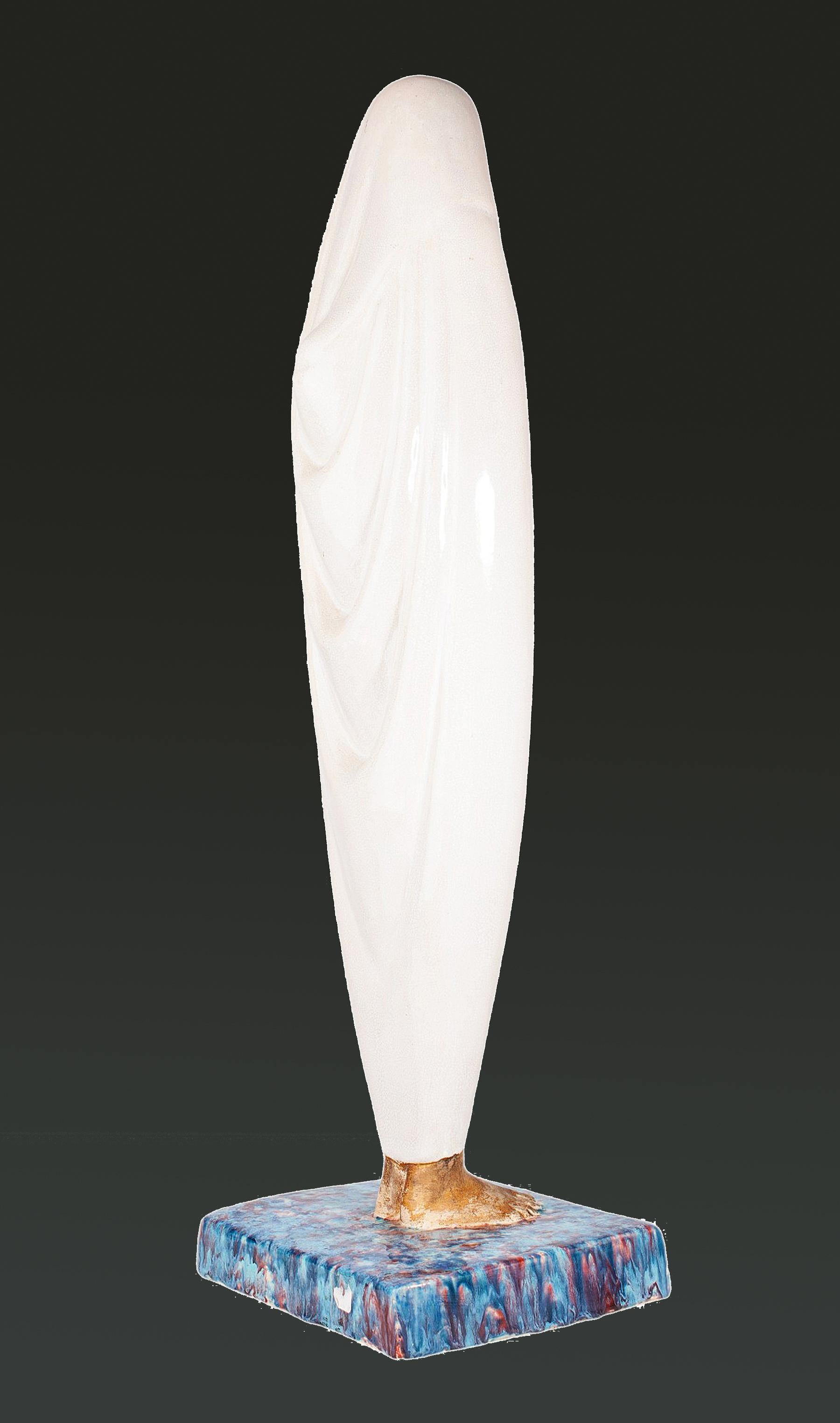Art Déco Glazed Ceramic Sculpture 'Femme de Marrakech' by Céline Lepage, France In Good Condition For Sale In North Miami, FL