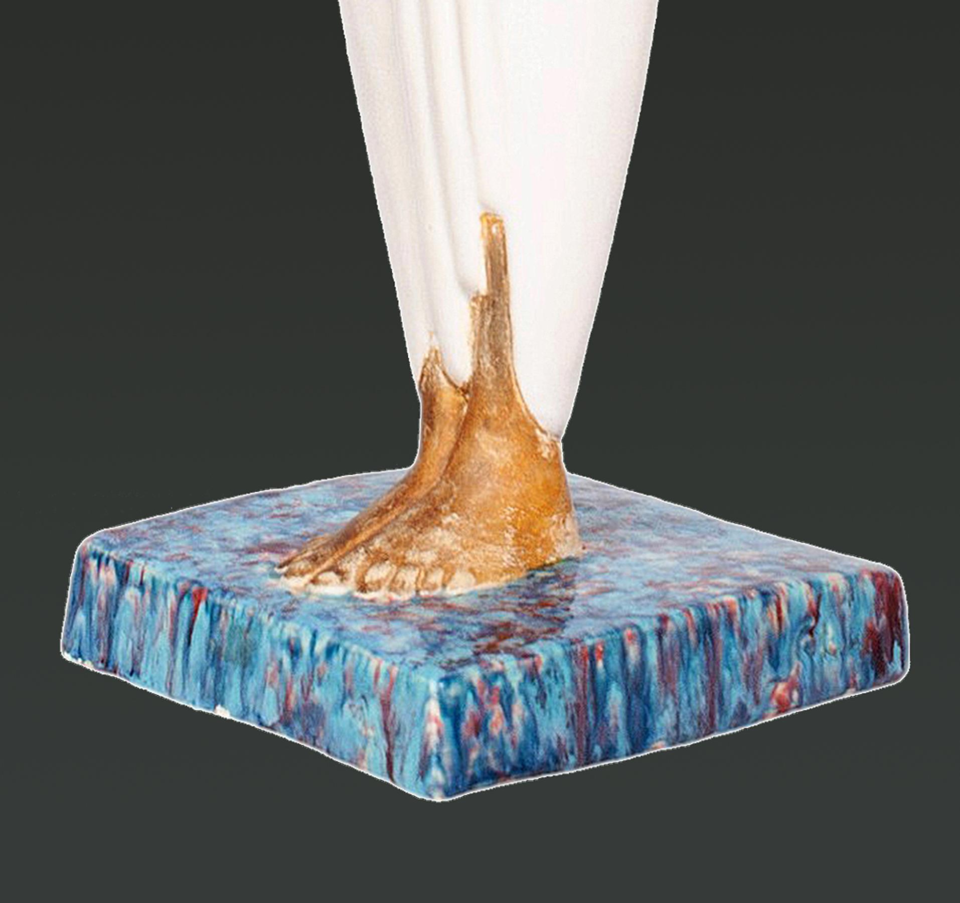 Art Déco Glazed Ceramic Sculpture 'Femme de Marrakech' by Céline Lepage, France For Sale 1