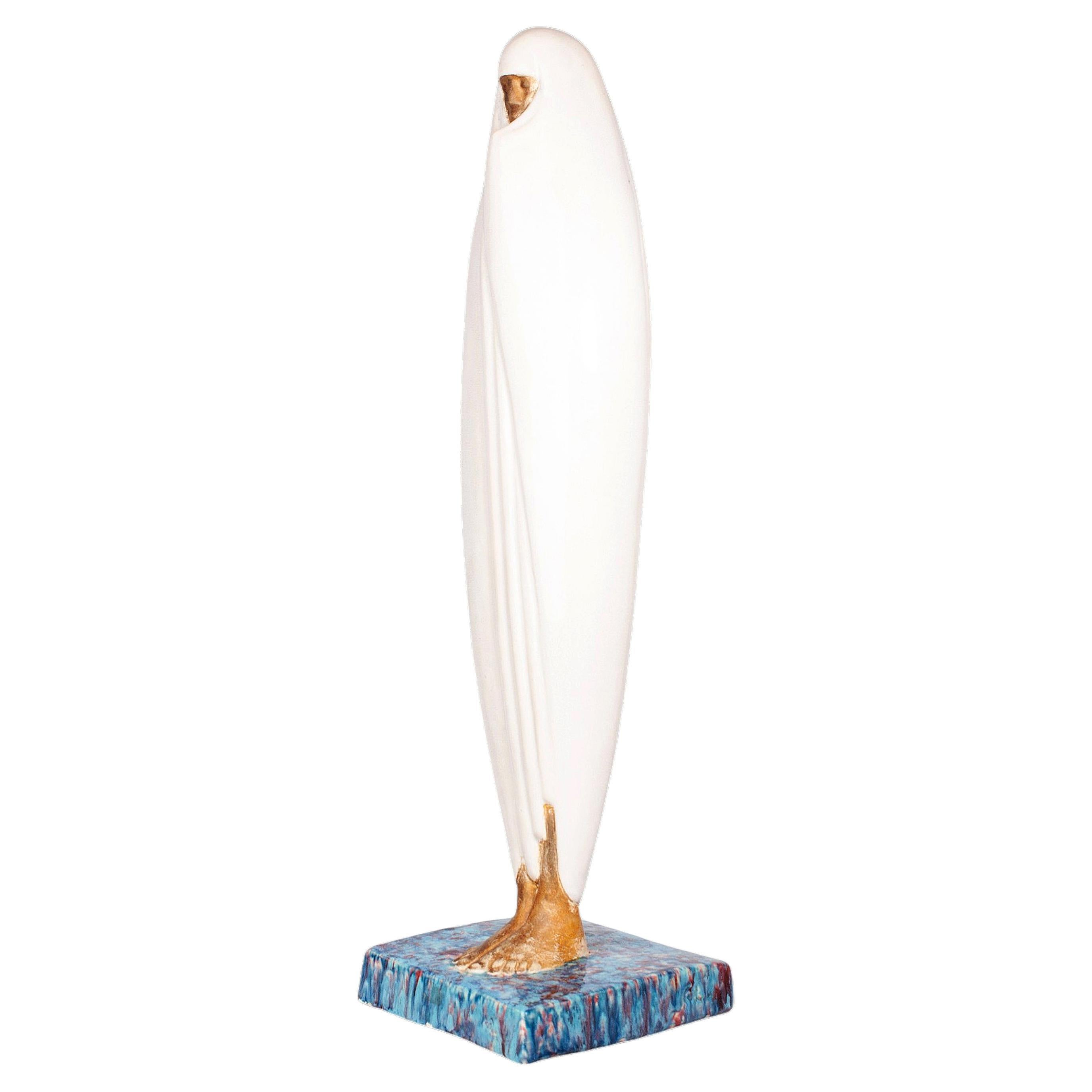 Escultura Art Déco de cerámica esmaltada "Mujer de Marrakech" de Céline Lepage, Francia