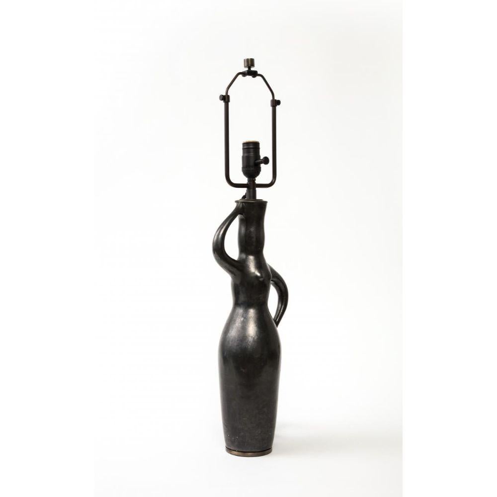 Français Lampe de table en céramique émaillée française à la manière de Jacques Blin en vente
