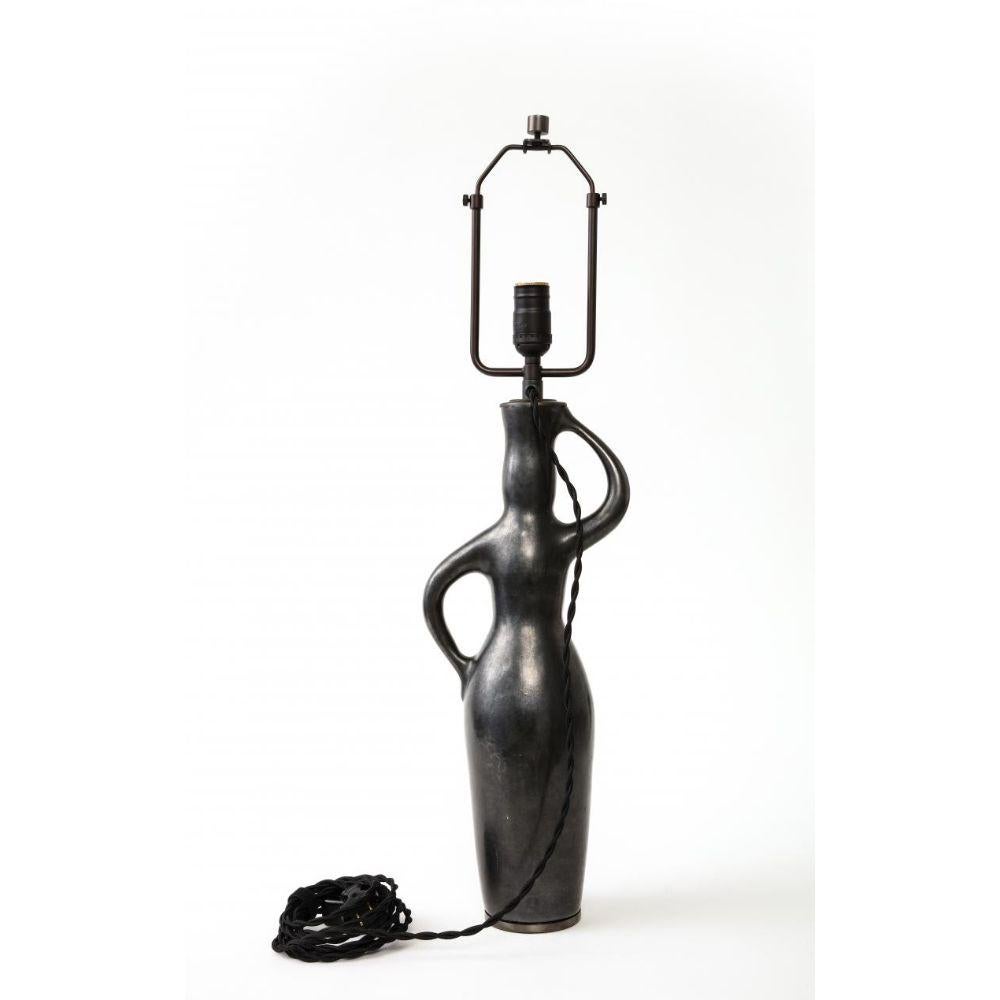 20th Century French Glazed Ceramic Table Lamp in the manner of Jacques Blin For Sale