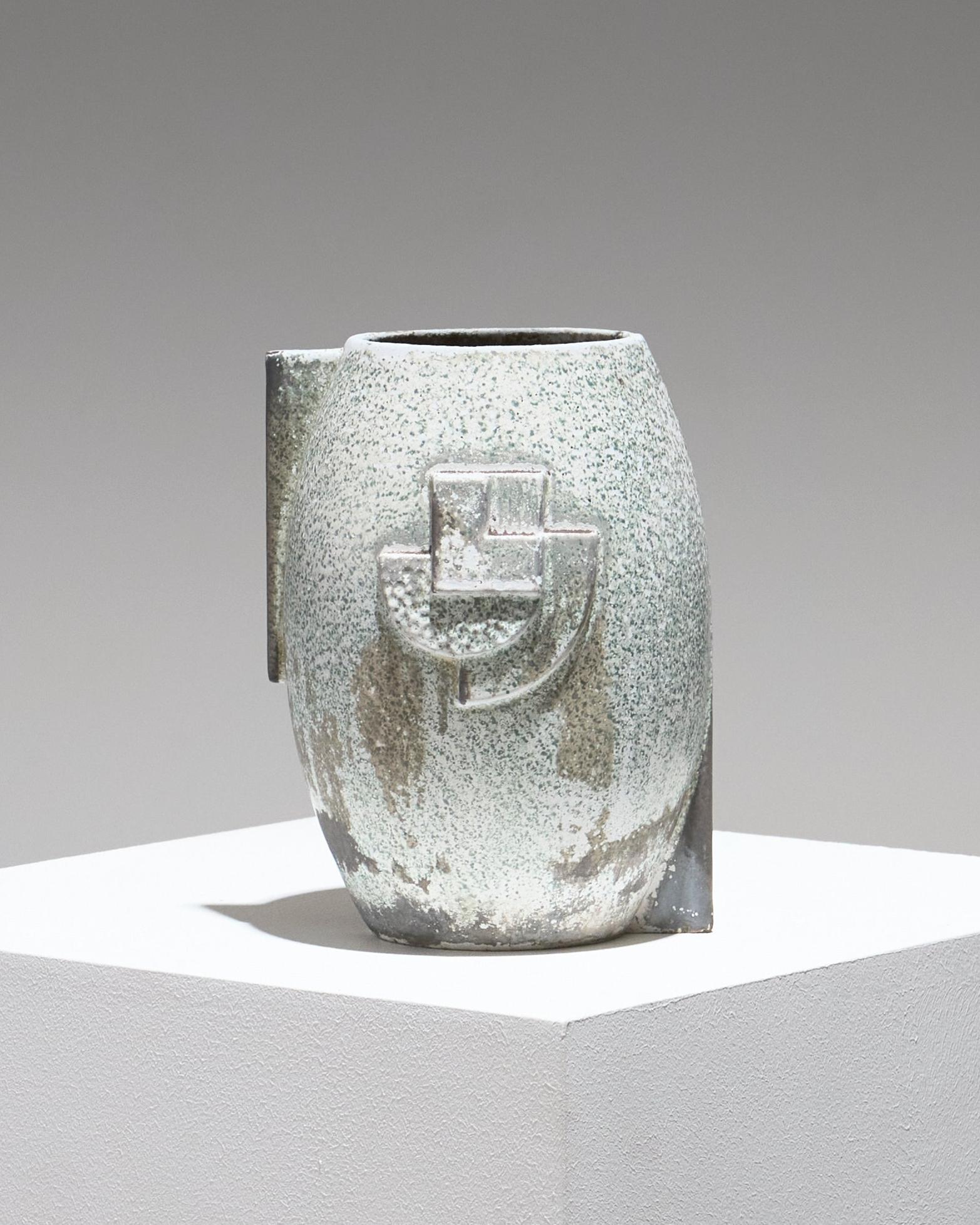 Inconnu Art Deco Glazed Ceramic Vase, 1930s en vente
