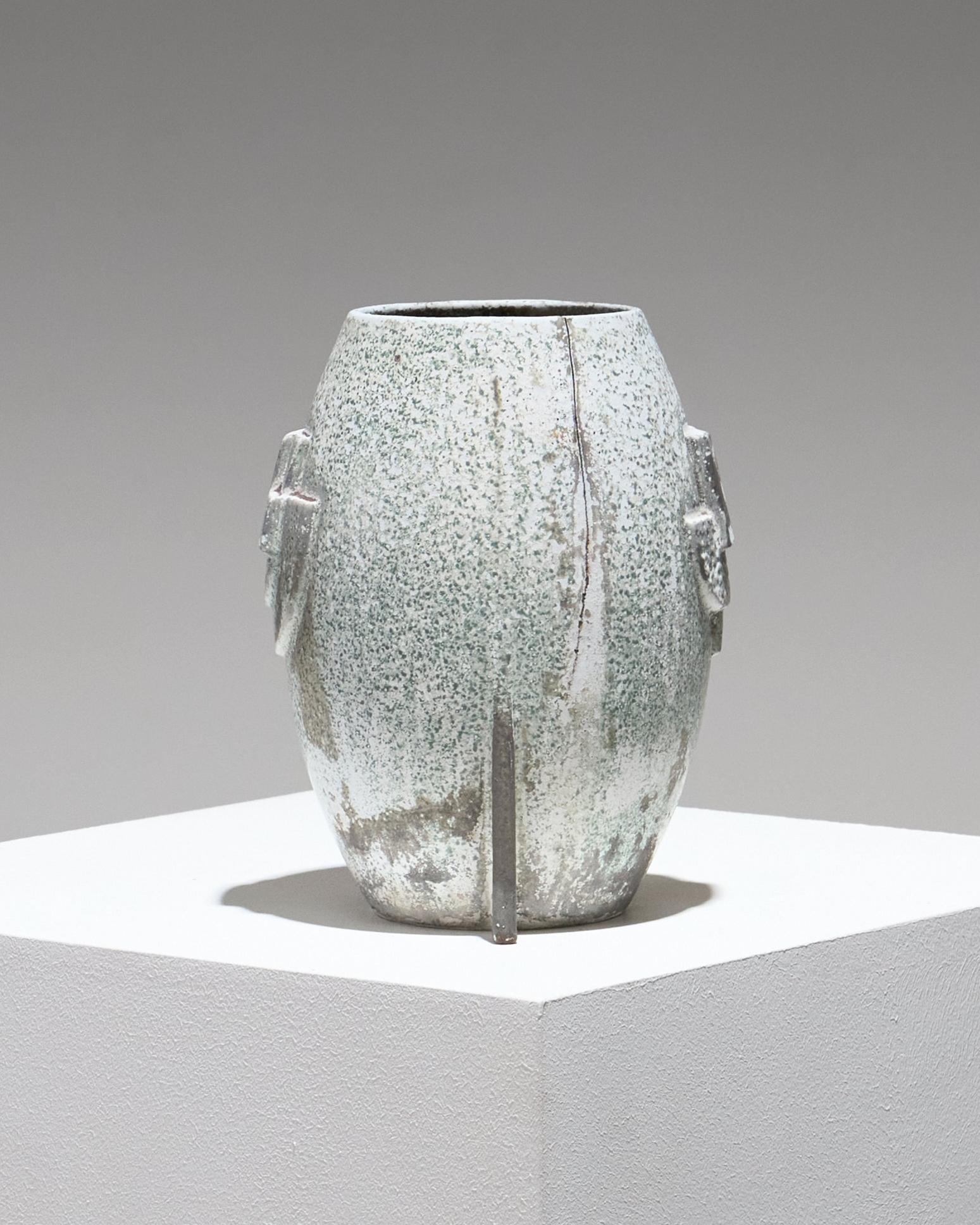 Art Deco Glazed Ceramic Vase, 1930s Bon état - En vente à PARIS, FR