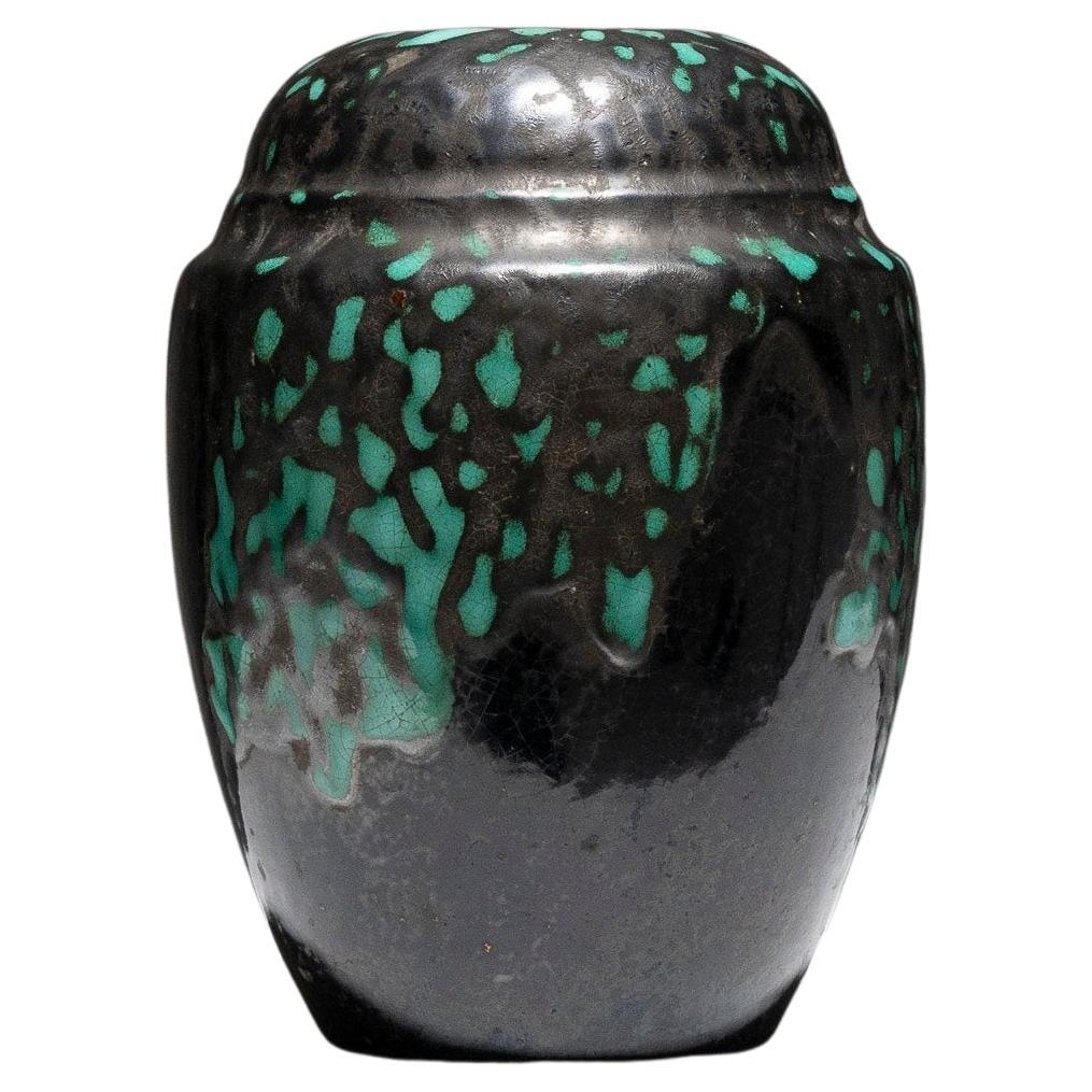 Art Deco Glazed Pottery Vase, CAB Primavera, 1930s
