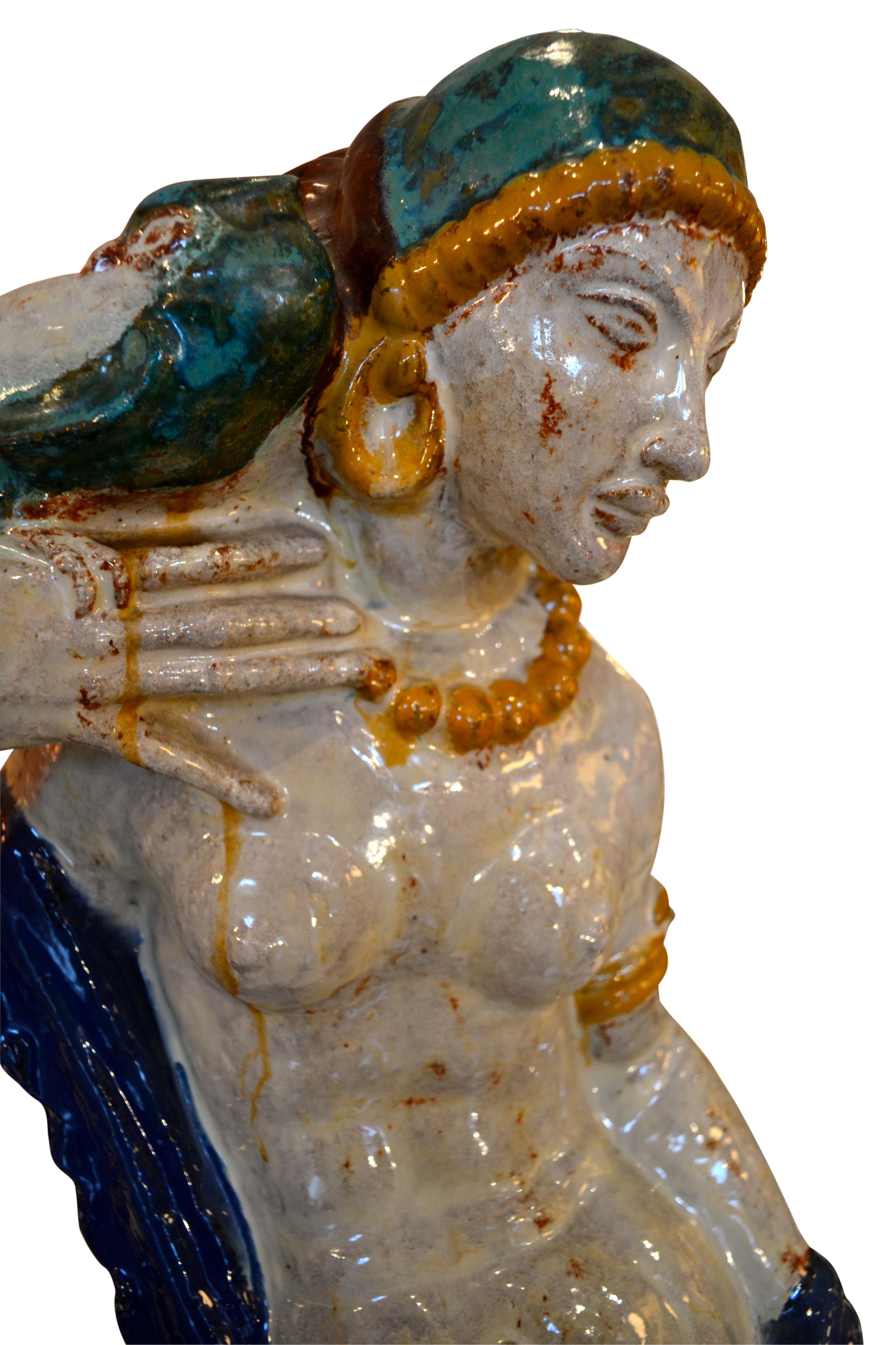 Art Deco Glazed Terracotta Statue 6