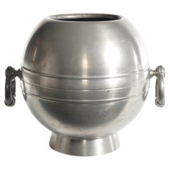 Art Deco Globe Pewter Vase with Handles by GAB, Sweden, 1920's
